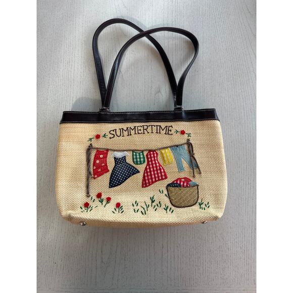 Vintage Style Embroidered Summertime Picnic Purse Cottagecore Romantic - Picture 1 of 8